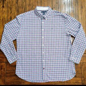 TOMMY HILFIGER Men's Long Sleeve Plaid Shirt. Plus Size XXL